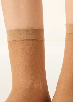 Chaussettes à Motif Losanges Verticaux