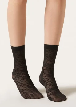 Chaussettes à motifs fleurs