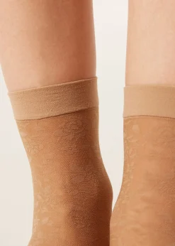 Chaussettes à motifs fleurs