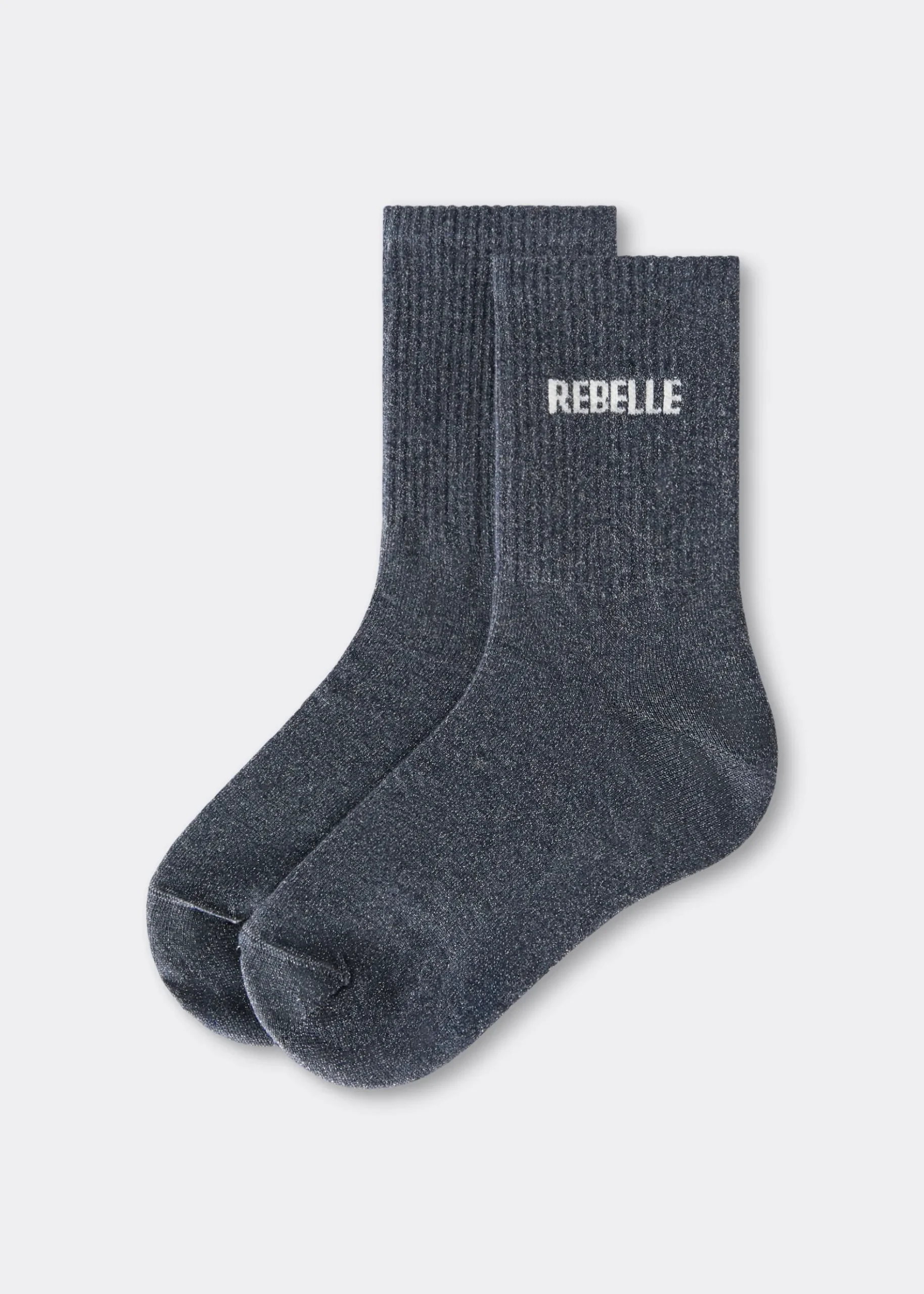 Chaussettes à paillettes avec inscription
