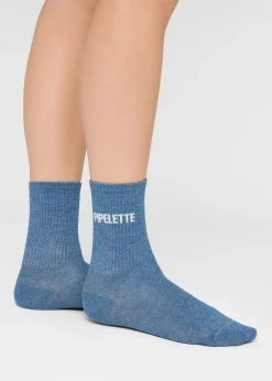 Chaussettes à paillettes avec inscription