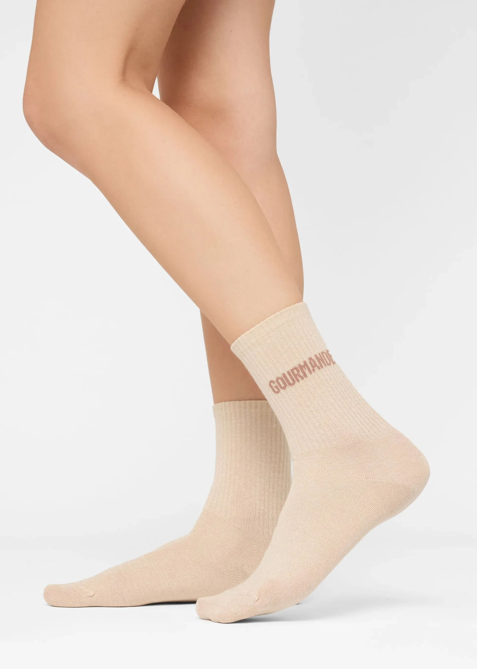 Chaussettes à paillettes avec inscription