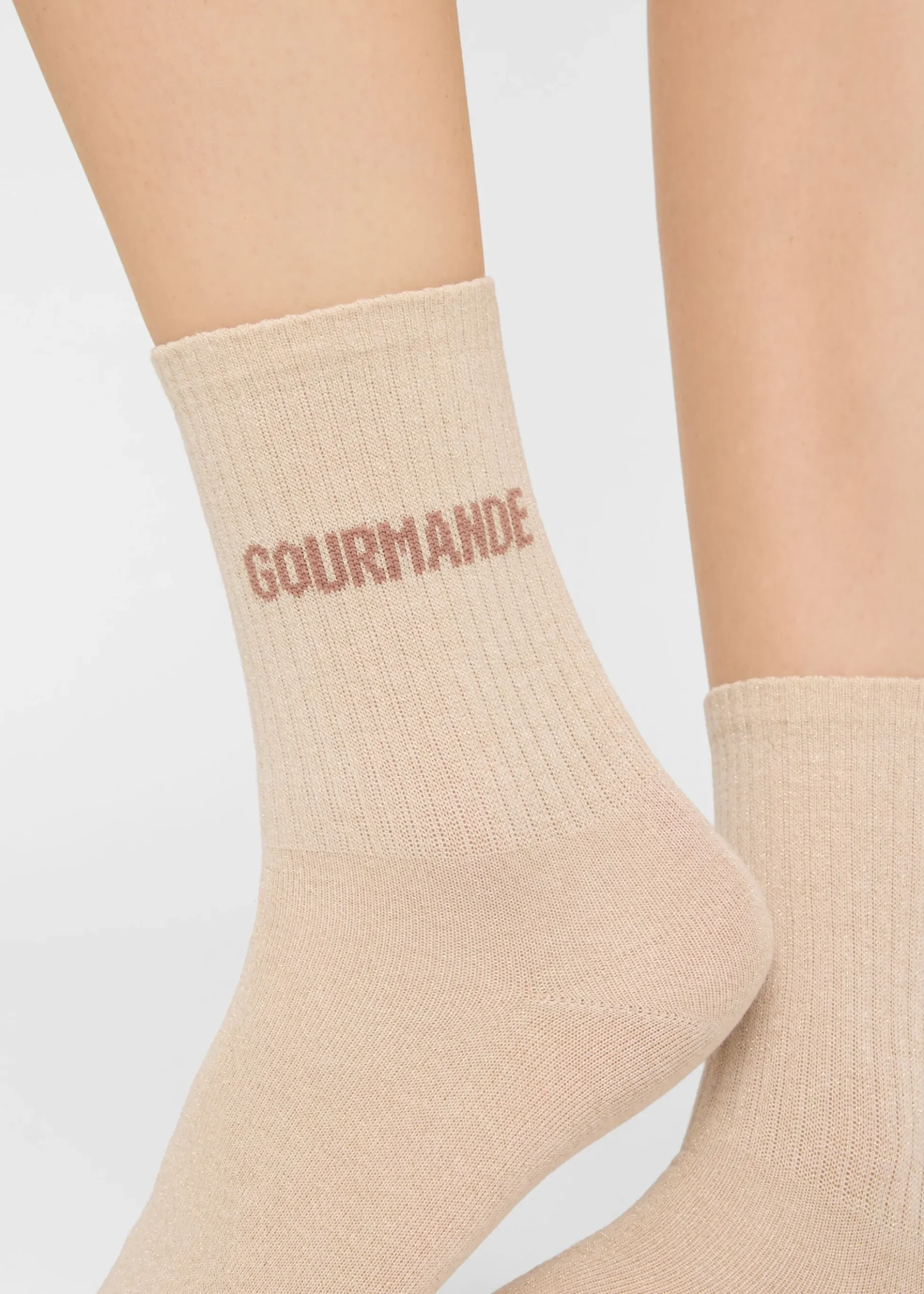 Chaussettes à paillettes avec inscription