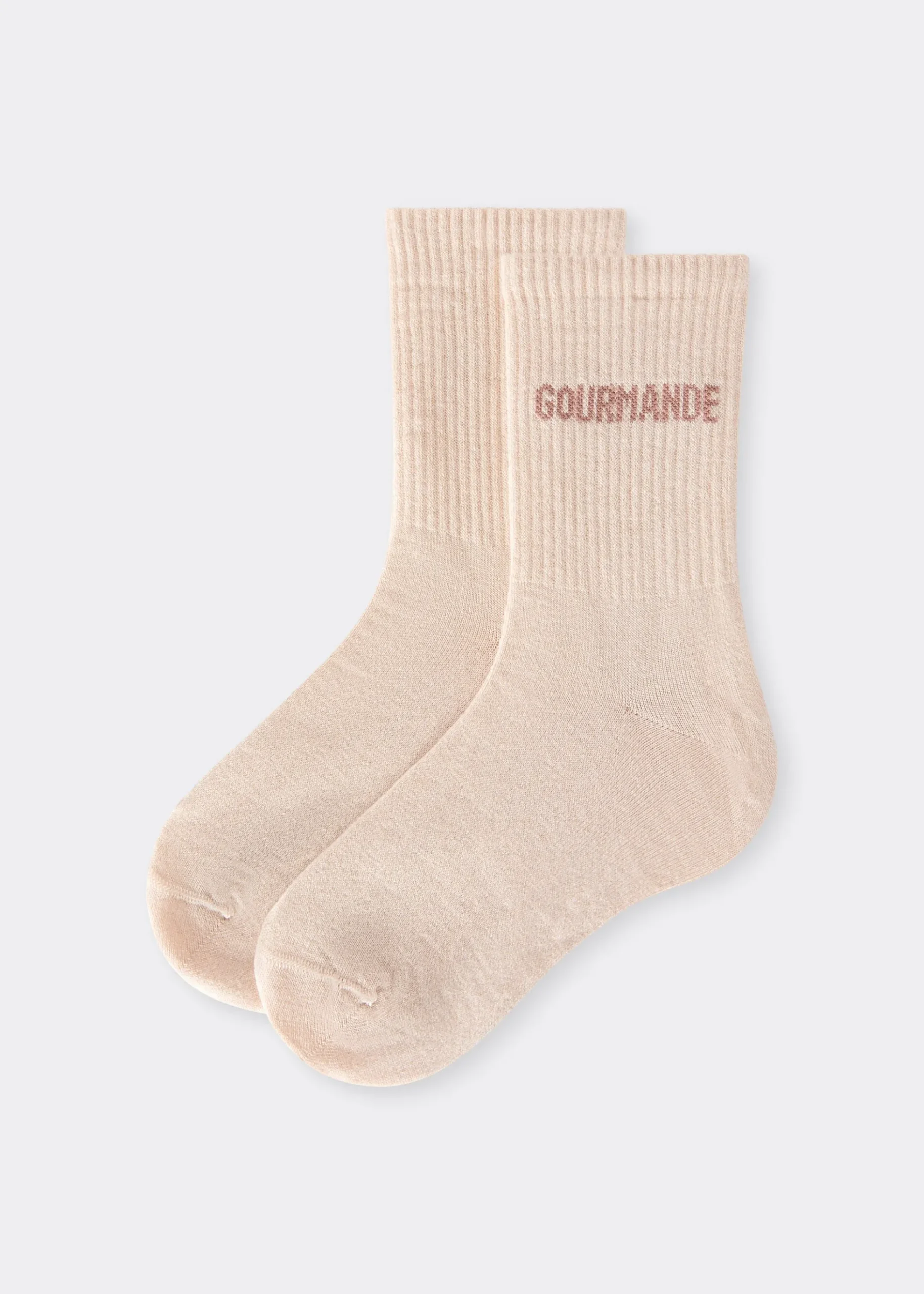 Chaussettes à paillettes avec inscription
