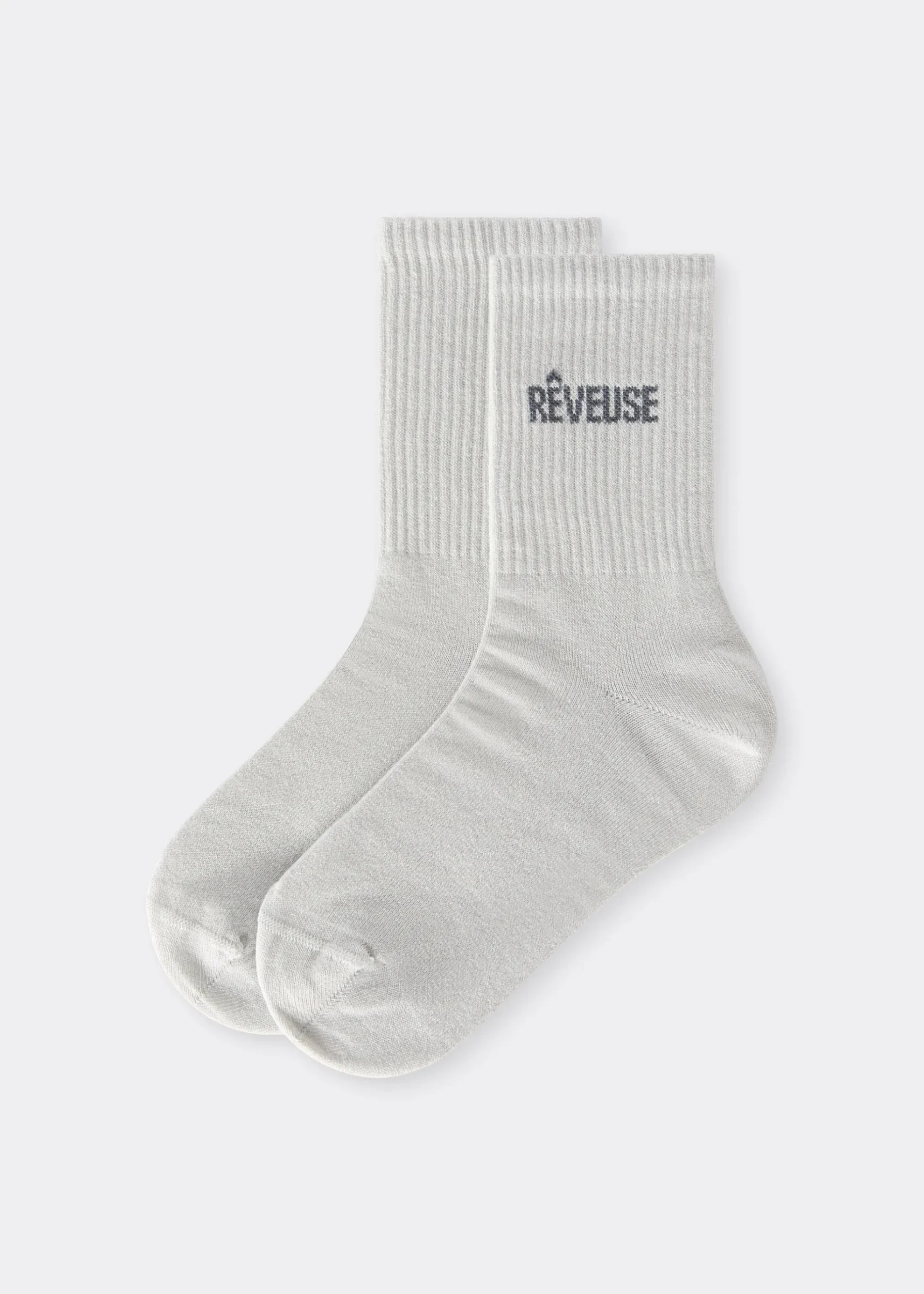 Chaussettes à paillettes avec inscription