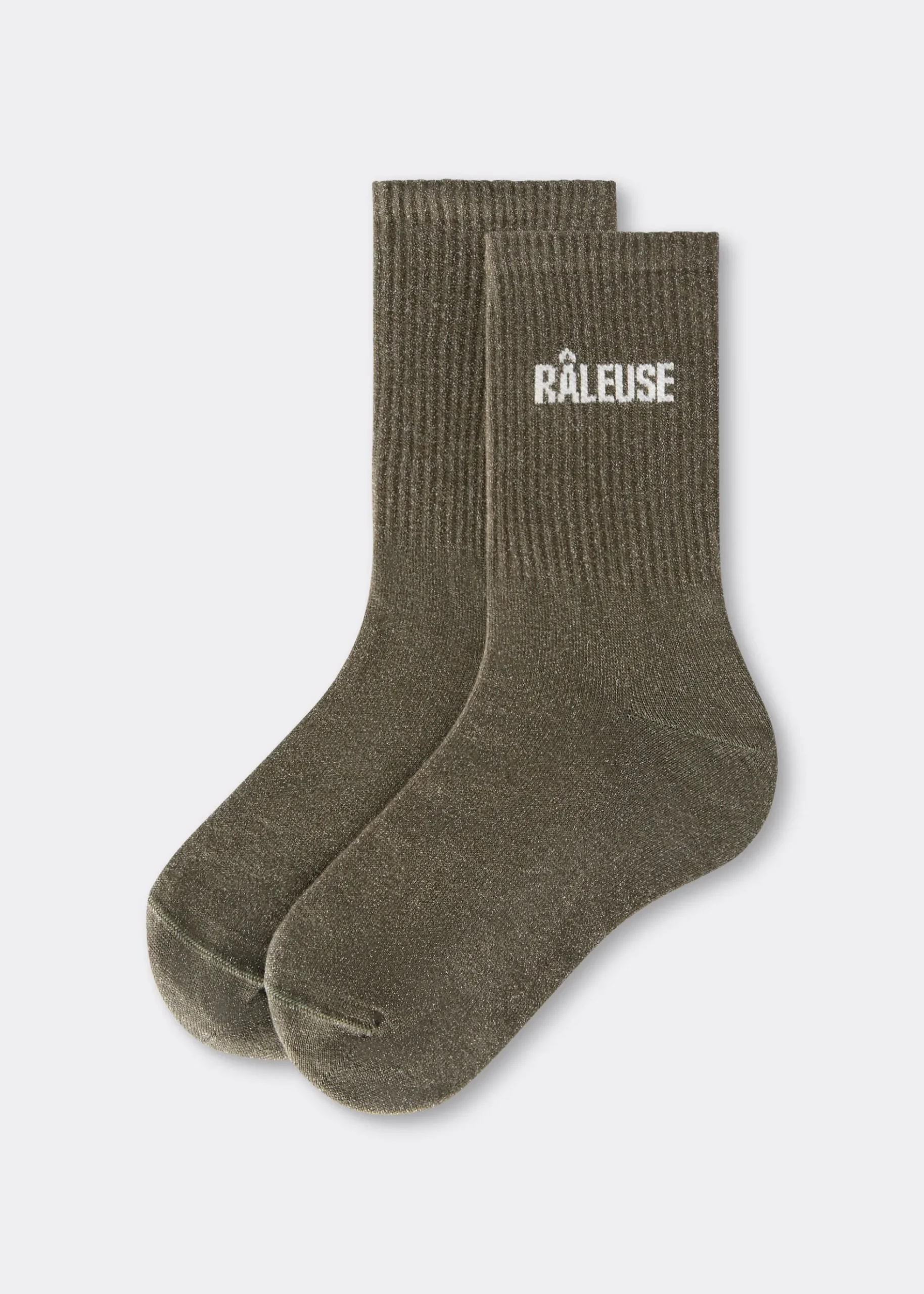 Chaussettes à paillettes avec inscription