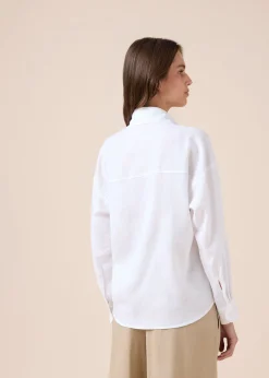 Chemisier court en lin et viscose