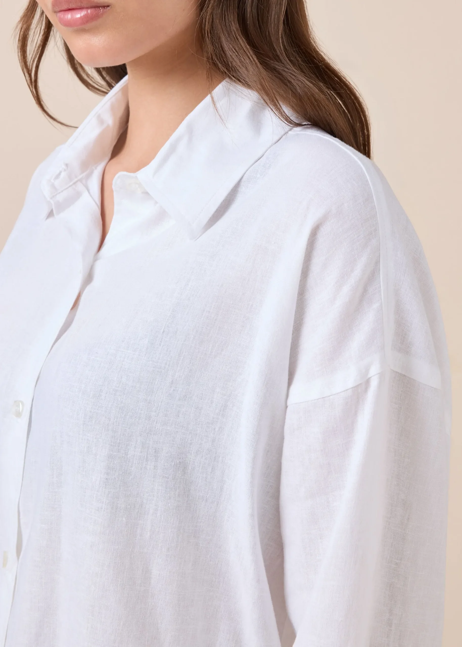 Chemisier court en lin et viscose