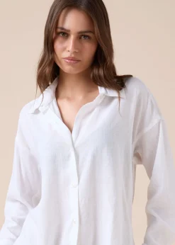 Chemisier court en lin et viscose