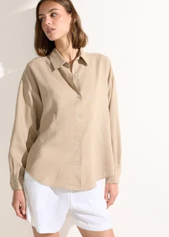 Chemisier court en lin et viscose