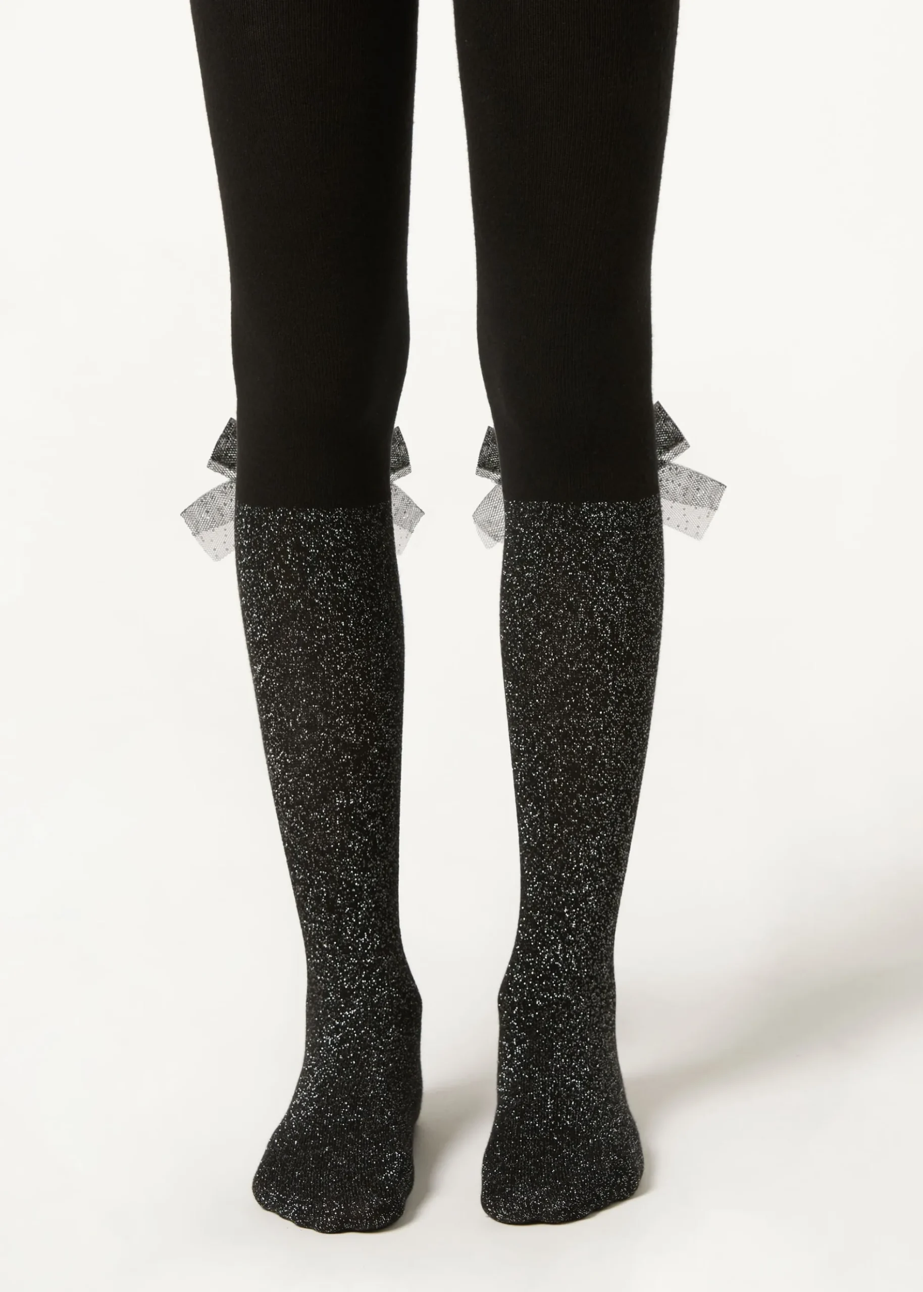 Collant Effet Chaussettes Hautes en Coton Fille