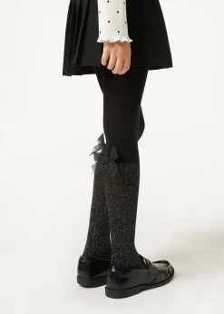 Collant Effet Chaussettes Hautes en Coton Fille