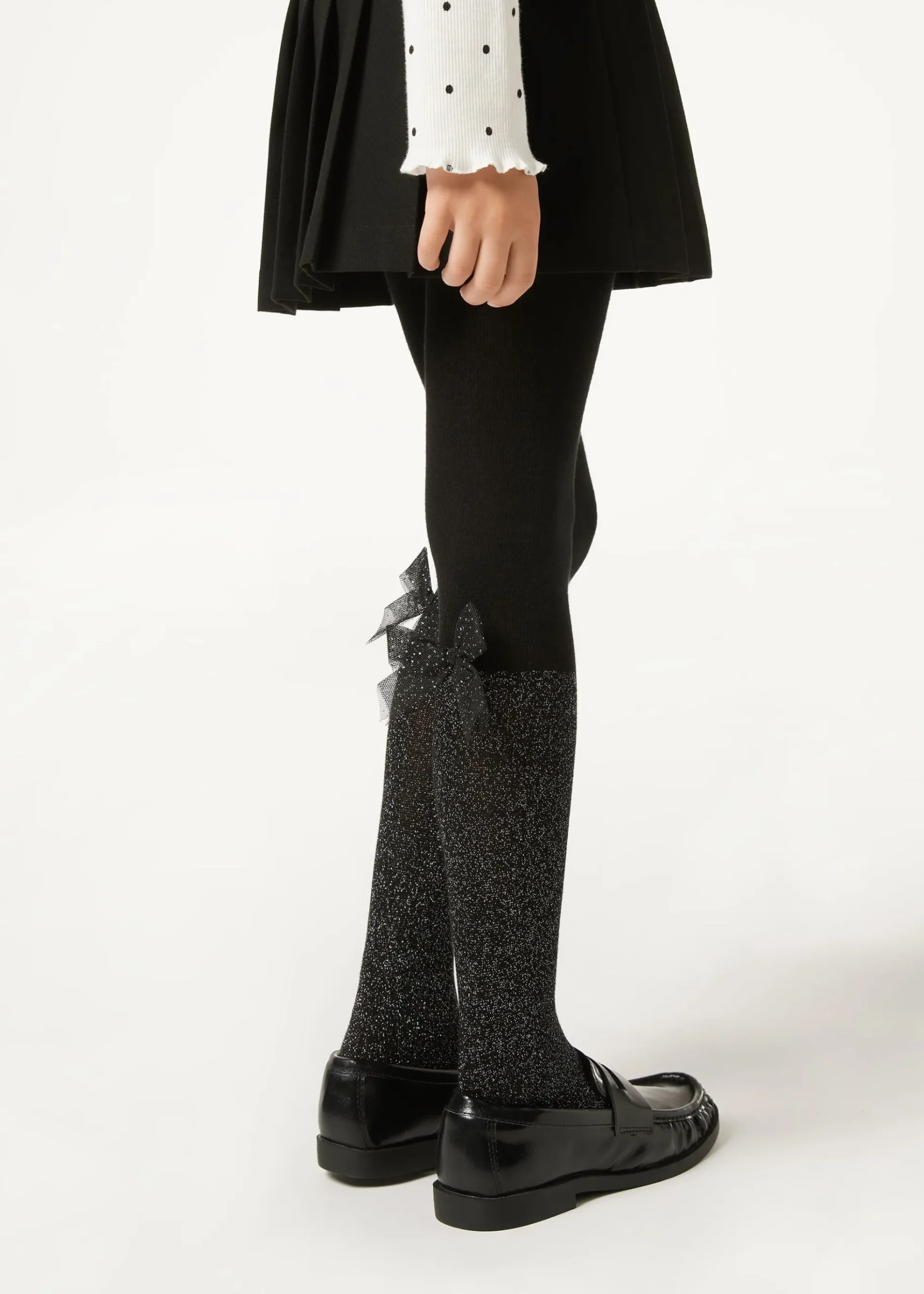 Collant Effet Chaussettes Hautes en Coton Fille