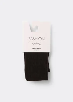 Collant en Coton Côtelé pour Fille