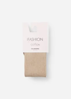 Collant en Coton Côtelé pour Fille