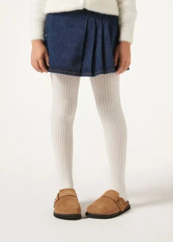 Collant en Coton Côtelé pour Fille