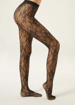 Collant en Dentelle à Fleurs