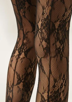 Collant en Dentelle à Fleurs