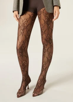 Collant en Dentelle à Fleurs