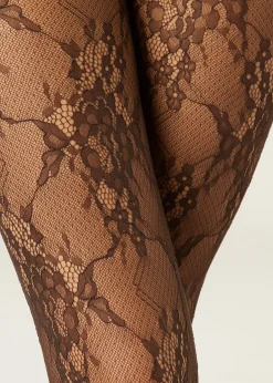 Collant en Dentelle à Fleurs