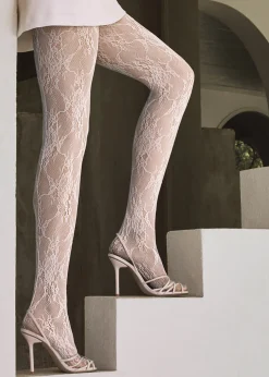 Collant en Dentelle à Fleurs