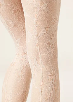 Collant en Dentelle à Fleurs