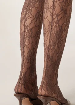 Collant en Dentelle à Fleurs