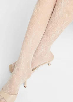 Collant en dentelle florale
