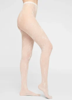 Collant en dentelle florale