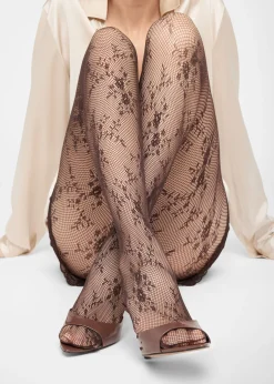 Collant en dentelle florale