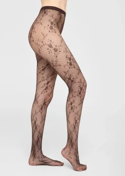 Collant en dentelle florale