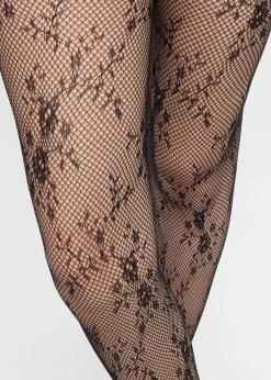 Collant en dentelle florale