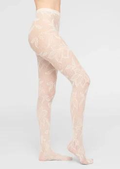 Collant en dentelle à grosses fleurs
