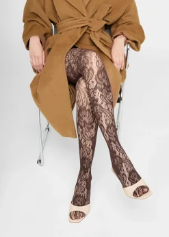 Collant en résille fleurie