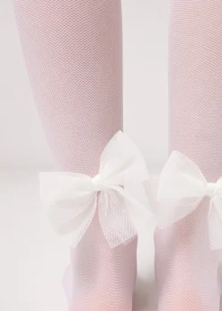 Collant en tulle 30 deniers avec nœud pour fille
