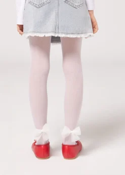 Collant en tulle 30 deniers avec nœud pour fille