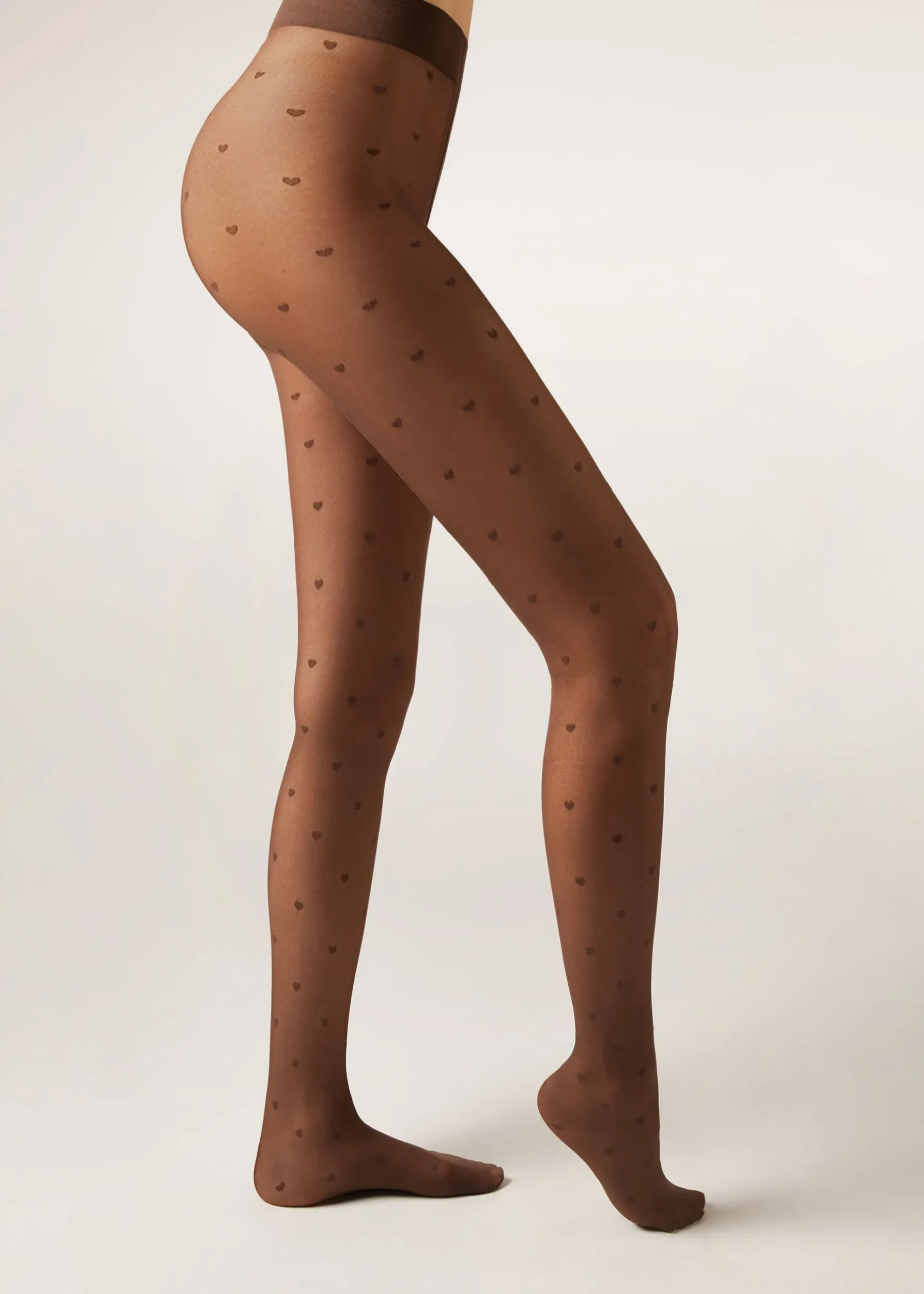 Collant Transparent 30 Deniers à motifs Petits Coeurs