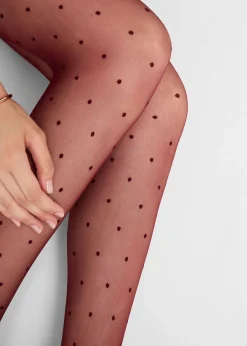 Collant Voile 20 Deniers à Motifs Pois