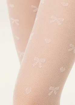 Collant voile à nœuds pour fille