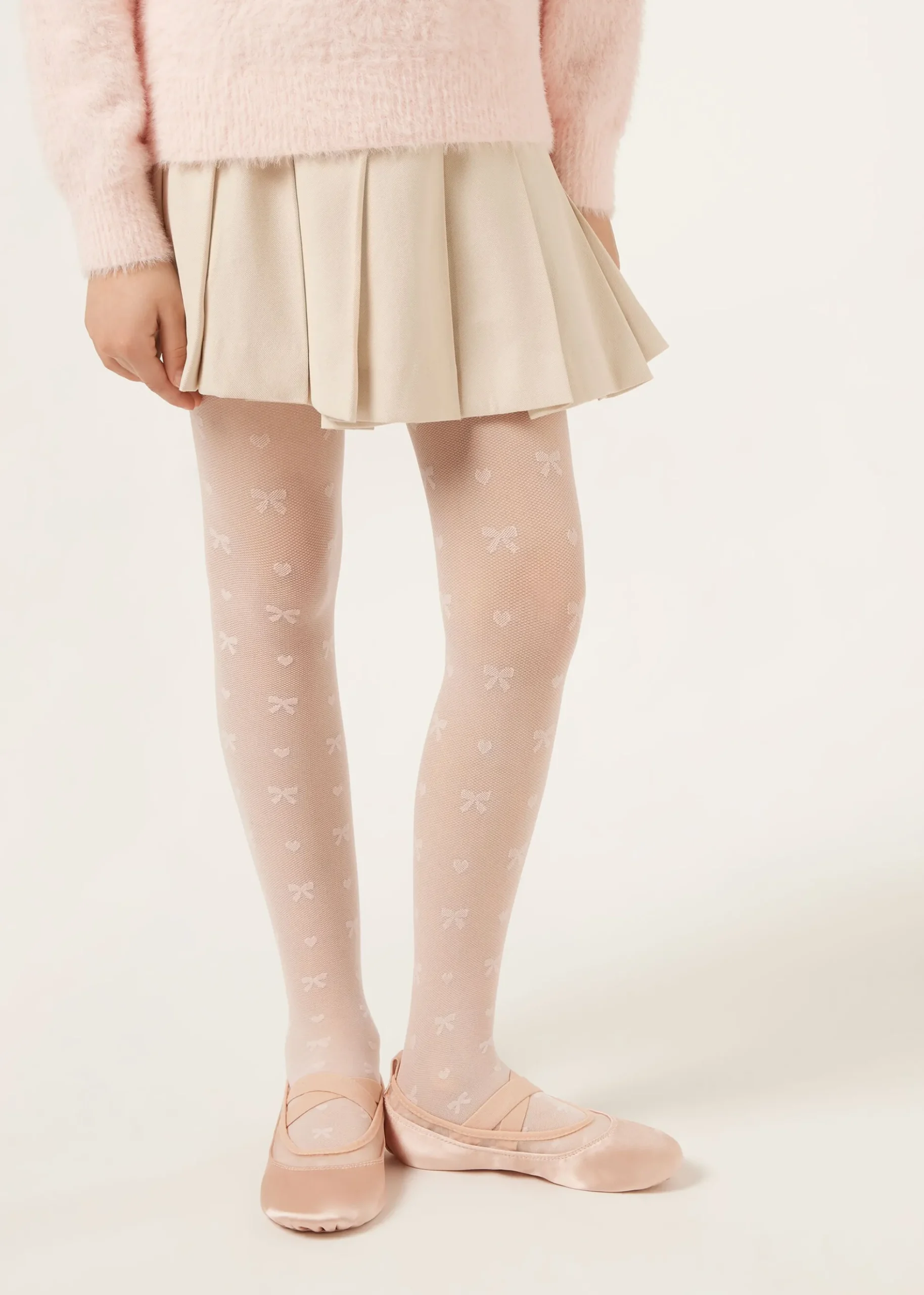 Collant voile à nœuds pour fille