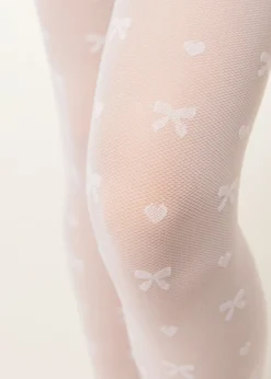 Collant voile à nœuds pour fille
