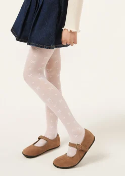 Collant voile à nœuds pour fille