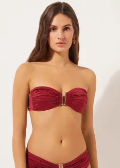 Haut de bikini bandeau Shiny Satin