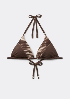 Haut de Bikini Triangle Brown Suede