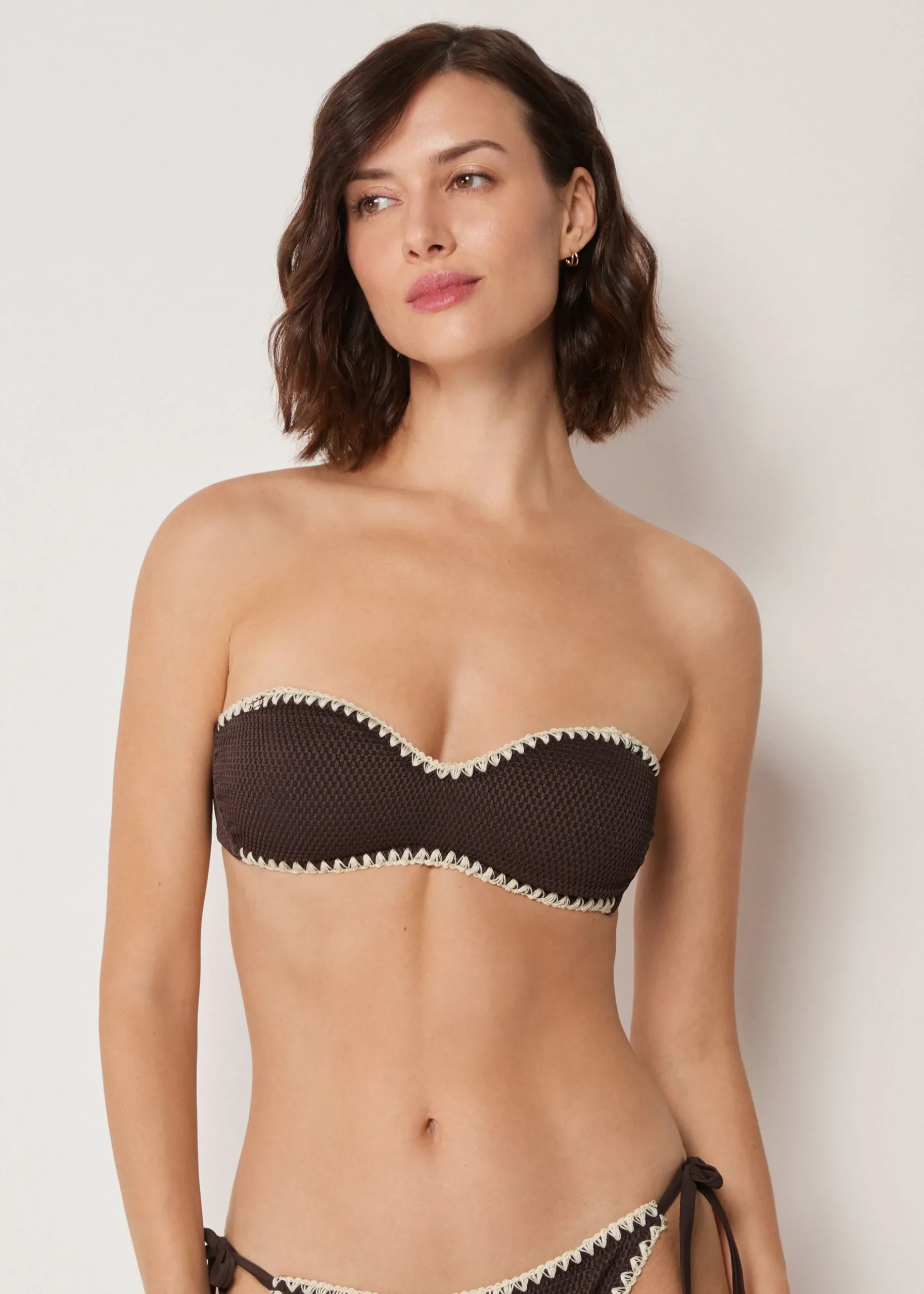 Haut de maillot bandeau Bicolor Embroidery