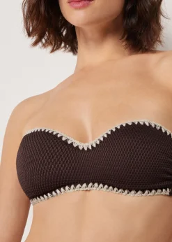 Haut de maillot bandeau Bicolor Embroidery