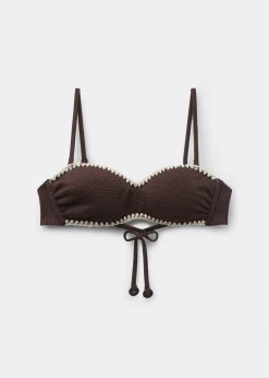 Haut de maillot bandeau Bicolor Embroidery