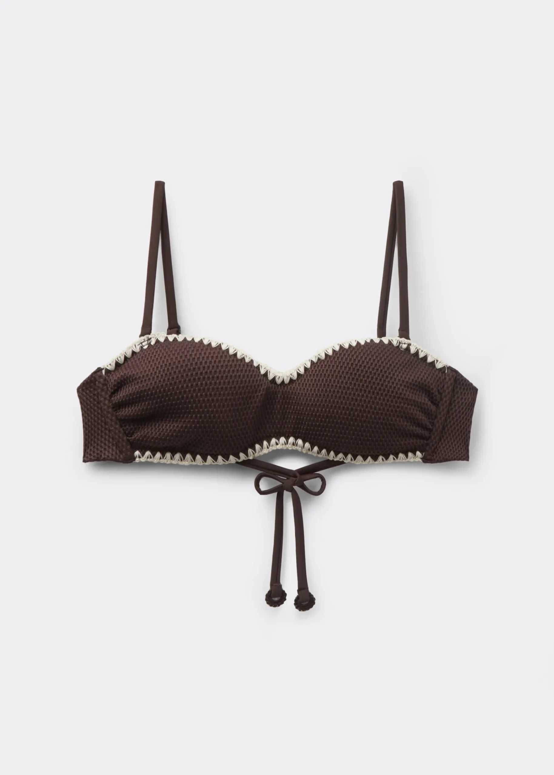 Haut de maillot bandeau Bicolor Embroidery