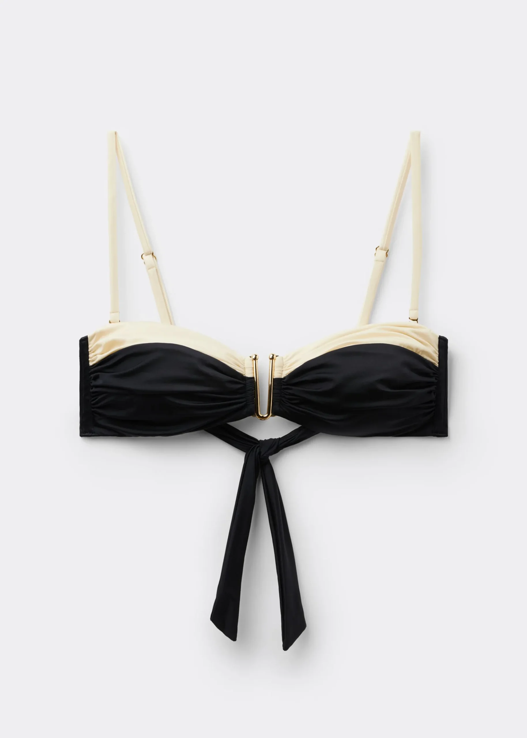Haut de Maillot de Bain Bandeau Elegant Bicolor