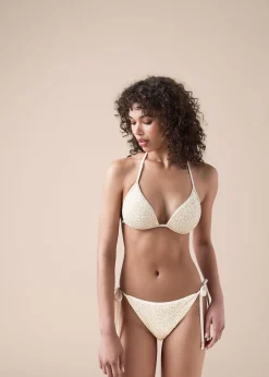 Haut de Maillot de Bain Triangle Rembourré Sequin Net